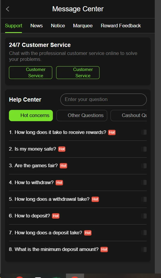 786 bet game message center