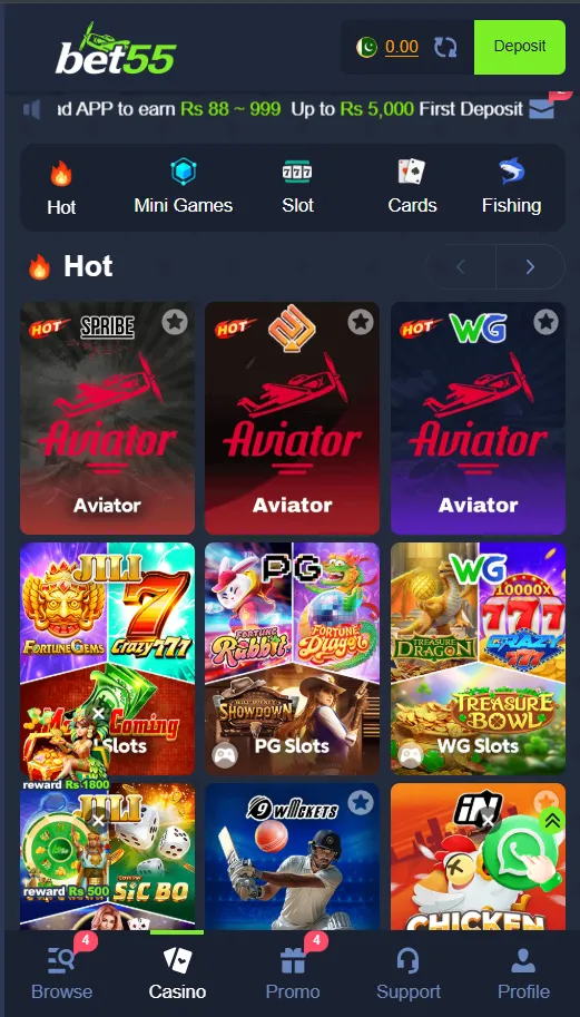 bet55 game casino apk