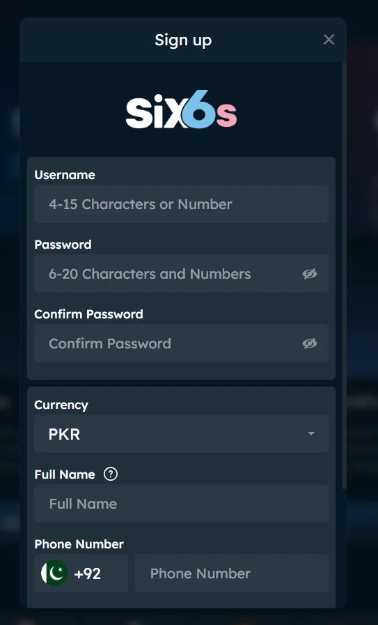 six6s game signup