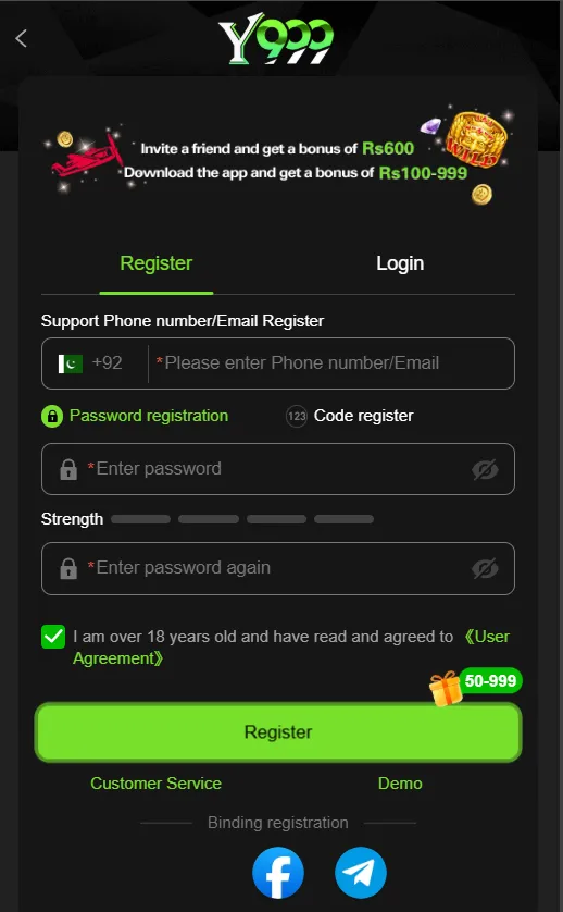 y999 game register