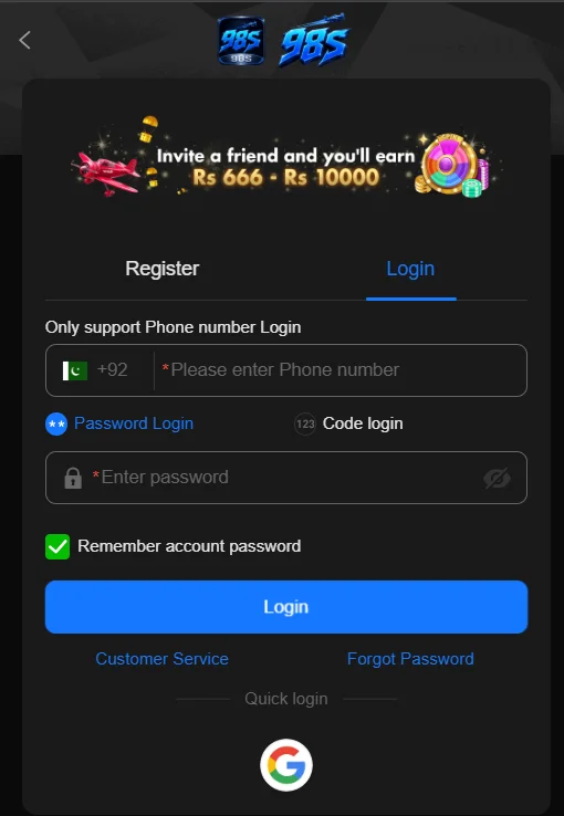 98s game login