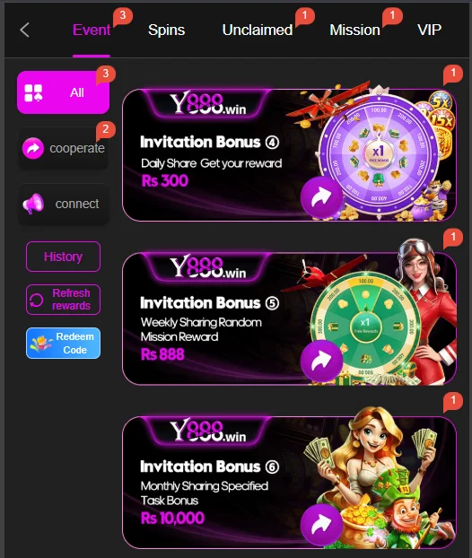 Y888 GAME EVENT BONUS