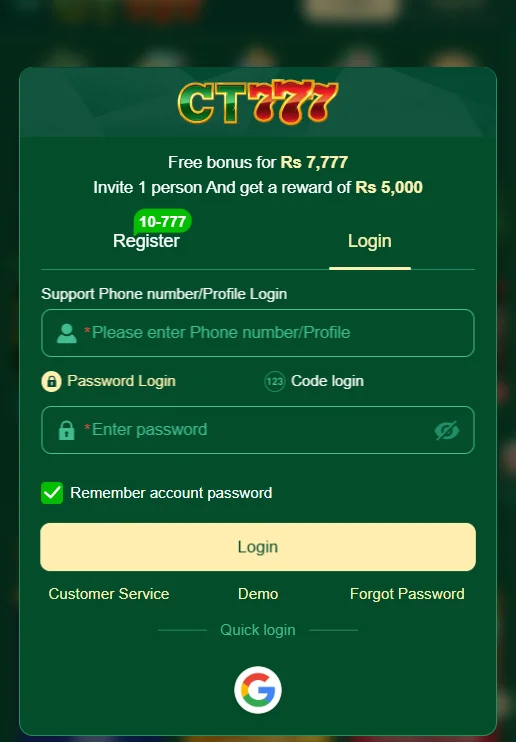 ct 777 game login