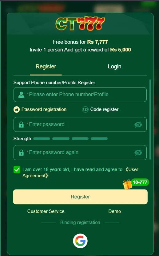 ct 777 register