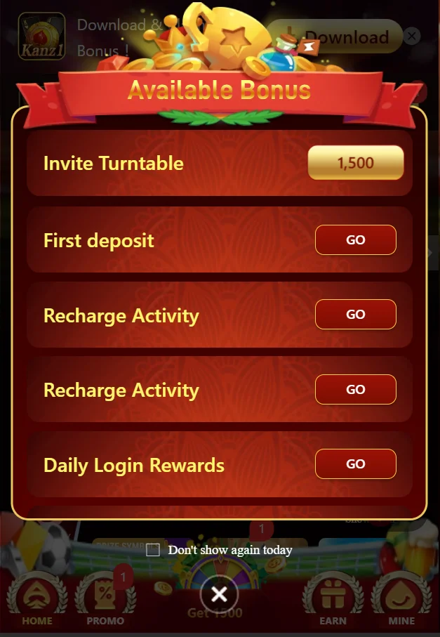 kanz1 game available bonus