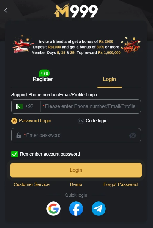 m999 game login