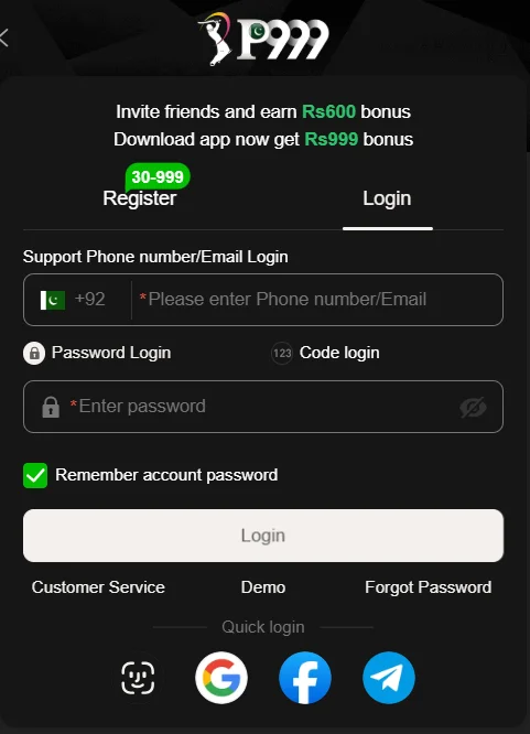 p999 game login